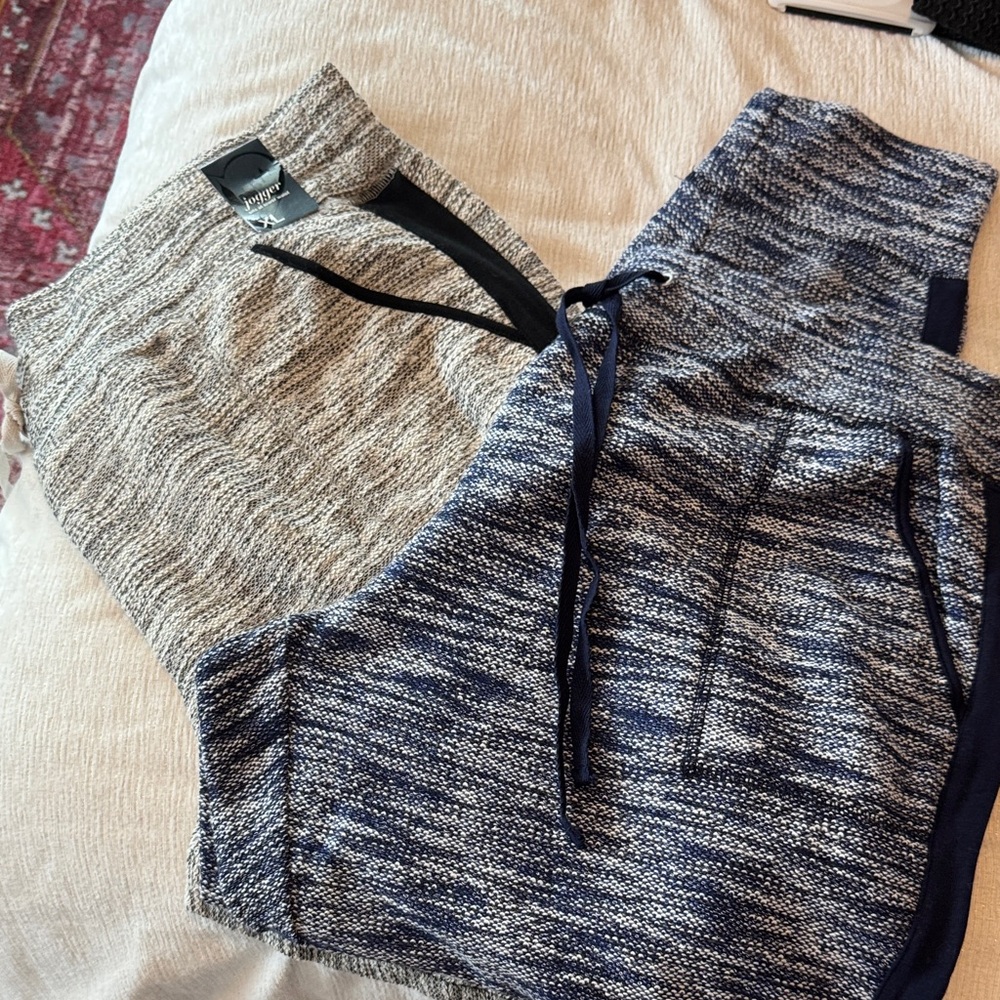 New York & Company Heather Gray Joggers with Black Accents